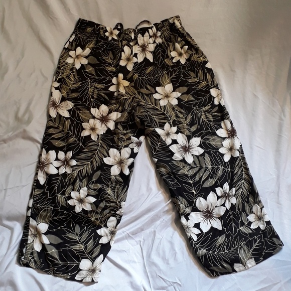 Bahama Beach Womens Floral Rayon Pants Size Medium - Picture 5 of 7
